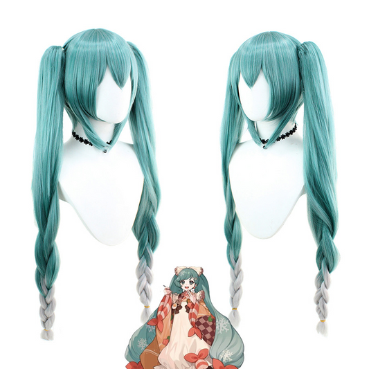 Snow Miku 2024 Cosplay Wig - Official "Snow Owl" Design with Long Twin Tails | Heat-Resistant Fiber