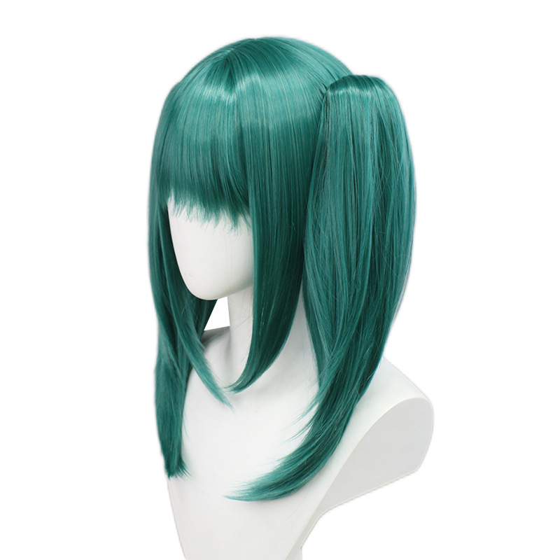 Vampire Hatsune Miku Cosplay Wig - Green Twin Tails with Realistic Scalp & Clip