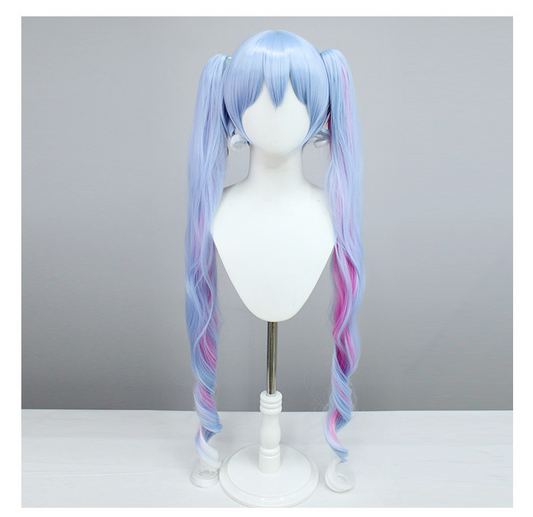 Snow Miku 2023 "Winter Beauty" Cosplay Wig - Blue to Pink Ombre Twin Tails