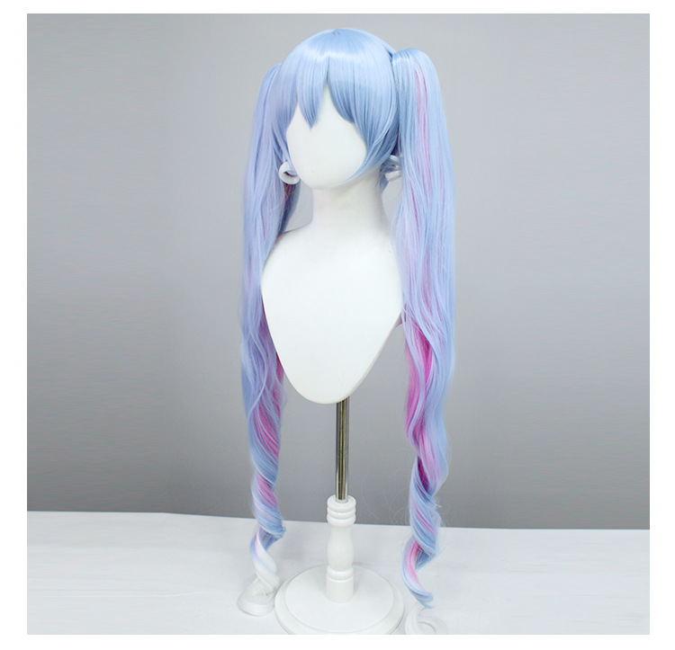 Snow Miku 2023 "Winter Beauty" Cosplay Wig - Blue to Pink Ombre Twin Tails