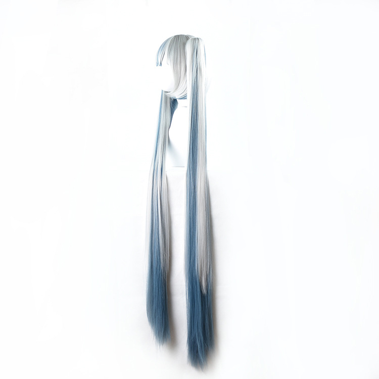 Snow Priestess Hatsune Miku Cosplay Wig - Long Ombre Twin Tails for Winter Shrine Maiden Look