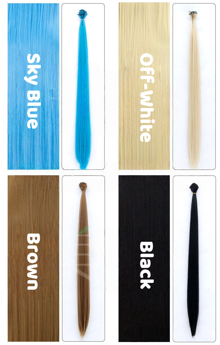 Universal Wefted Hair Extension for Cosplay -Synthetic Hair Weft (23 Colors Available)
