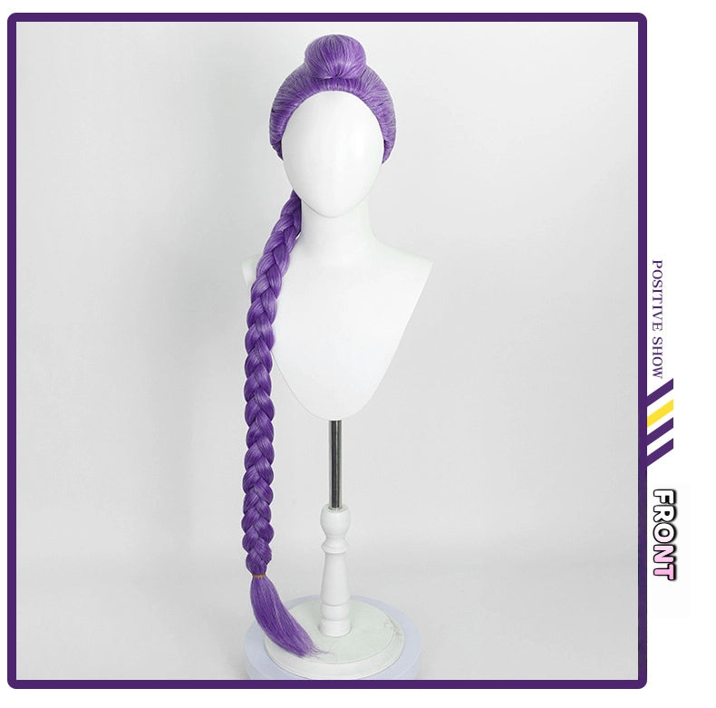 Rumi Cosplay Wig from KPop Demon Hunters - Long Thick Braids in Purple & Light Purple