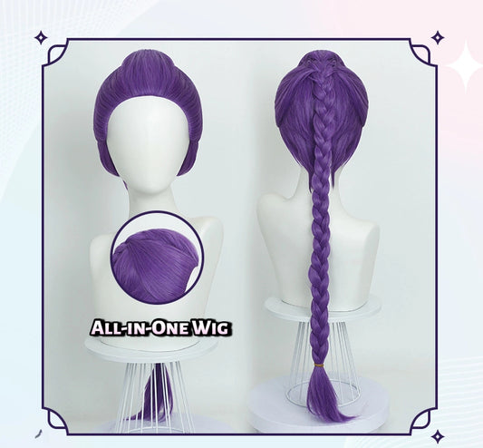 Rumi Kids Cosplay Wig from KPop Demon Hunters - Two Styles: All-in-One & Clip-in Braids