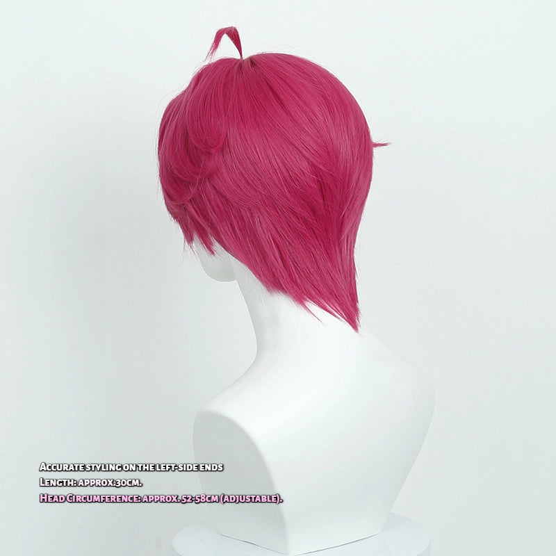 Abby Boys Cosplay Wig from KPop Demon Hunters - Realistic Scalp & Red Short Hair Styling Base