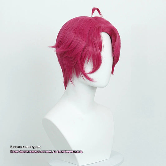 Abby Boys Cosplay Wig from KPop Demon Hunters - Realistic Scalp & Red Short Hair Styling Base