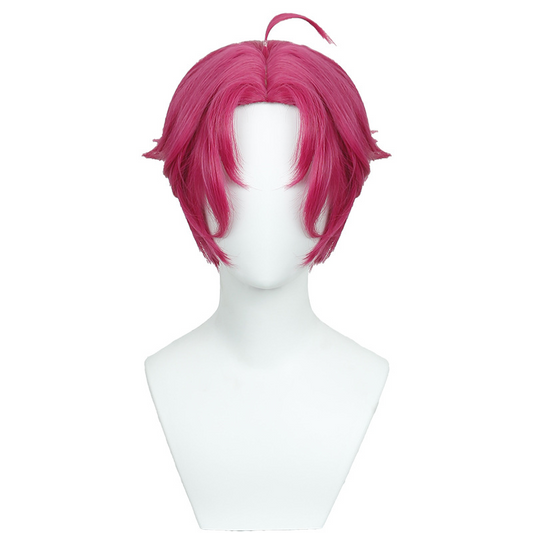Abby Boys Cosplay Wig from KPop Demon Hunters - Realistic Scalp & Red Short Hair Styling Base