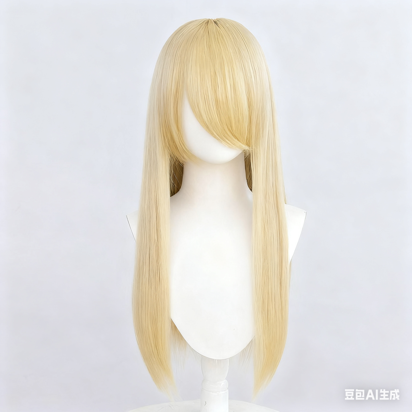 60cm Universal Crimped Cosplay Wig - Heat-Resistant Fluffy Synthetic Hair with Rose Netting