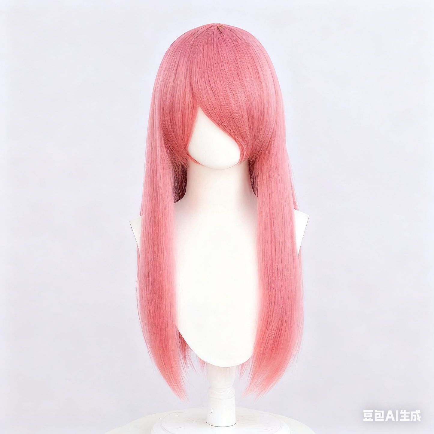 60cm Universal Crimped Cosplay Wig - Heat-Resistant Fluffy Synthetic Hair with Rose Netting