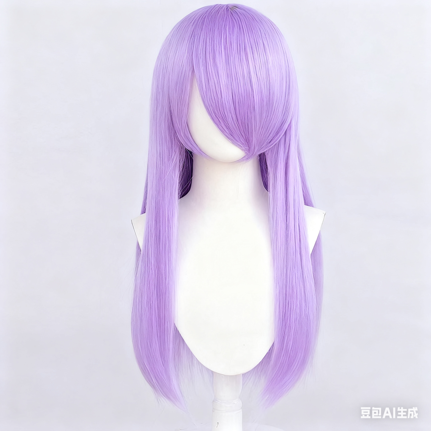 60cm Universal Crimped Cosplay Wig - Heat-Resistant Fluffy Synthetic Hair with Rose Netting