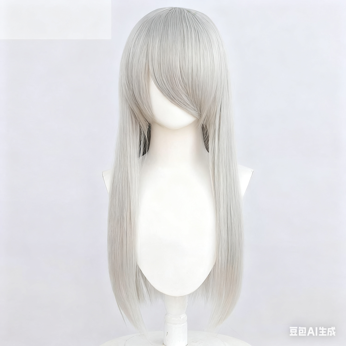 60cm Universal Crimped Cosplay Wig - Heat-Resistant Fluffy Synthetic Hair with Rose Netting