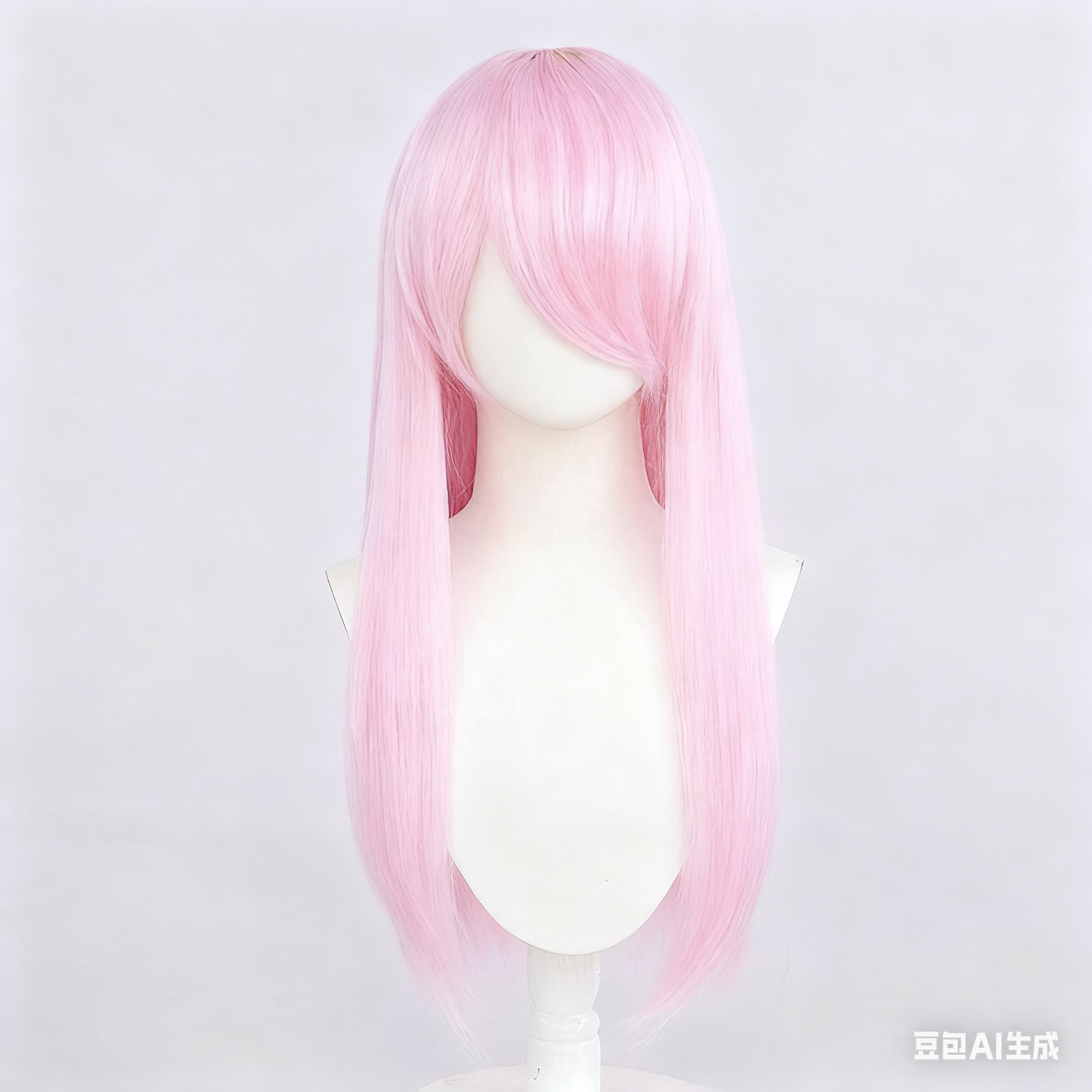 60cm Universal Crimped Cosplay Wig - Heat-Resistant Fluffy Synthetic Hair with Rose Netting