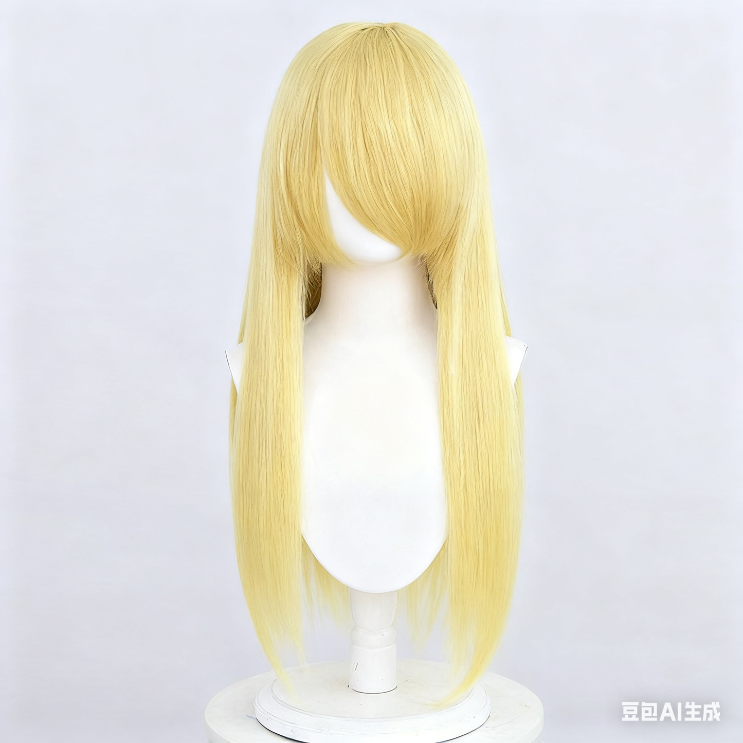 60cm Universal Crimped Cosplay Wig - Heat-Resistant Fluffy Synthetic Hair with Rose Netting