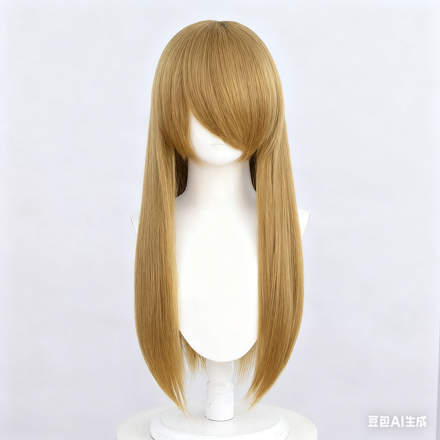60cm Universal Crimped Cosplay Wig - Heat-Resistant Fluffy Synthetic Hair with Rose Netting