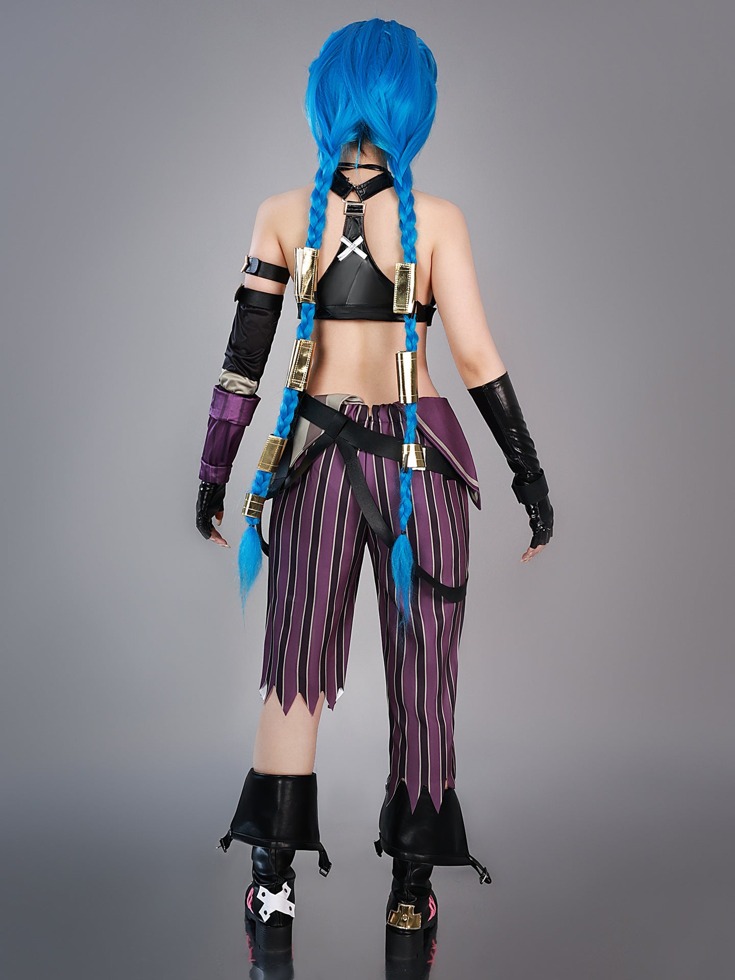 Jinx Cosplay Costume Full Set with Shoes & Accessories | League of Legends & Arcane