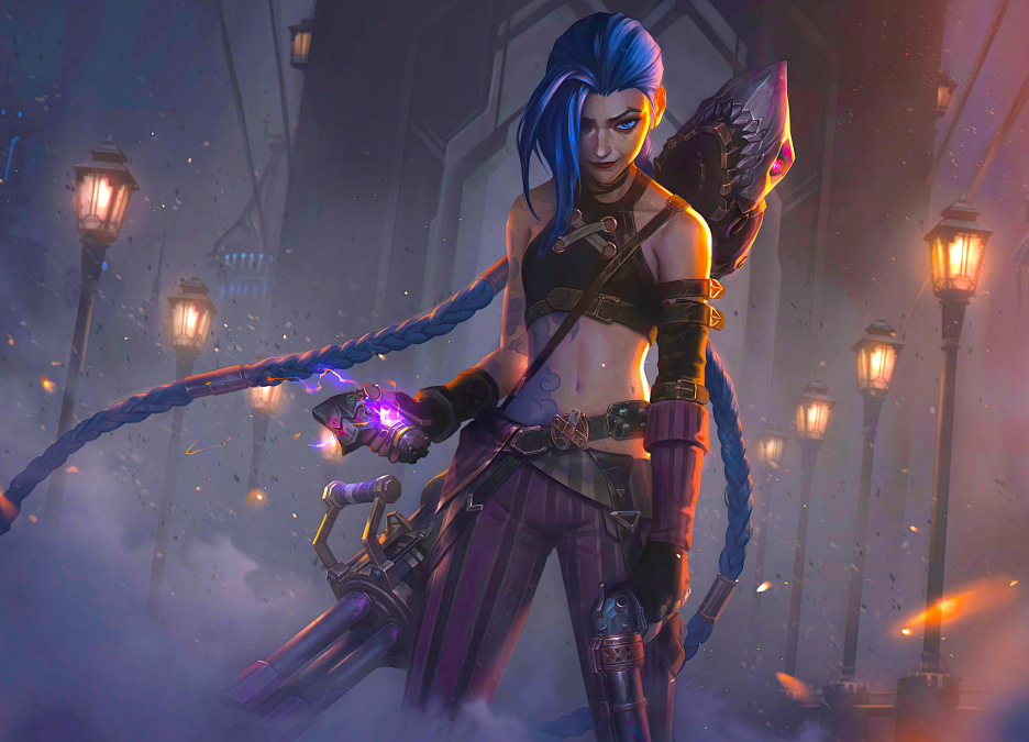 Jinx Cosplay Costume Full Set with Shoes & Accessories | League of Legends & Arcane