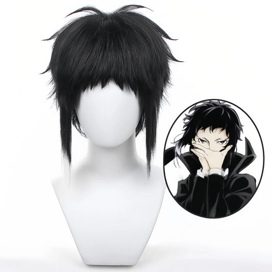 Bungo Stray Dogs Ryunosuke Akutagawa Cosplay Wig - Black to White Gradient with Tipped Ends