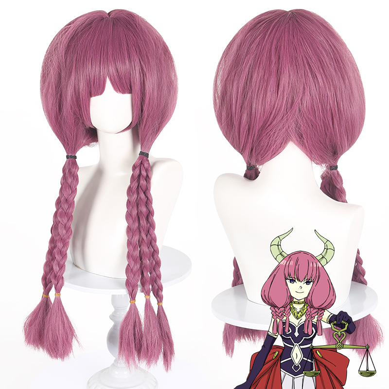 Aura the Guillotine Cosplay Wig | Pink & Purple Twin Braids | Sousou no Frieren