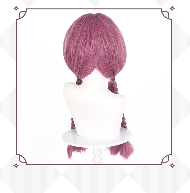 Aura the Guillotine Cosplay Wig | Pink & Purple Twin Braids | Sousou no Frieren