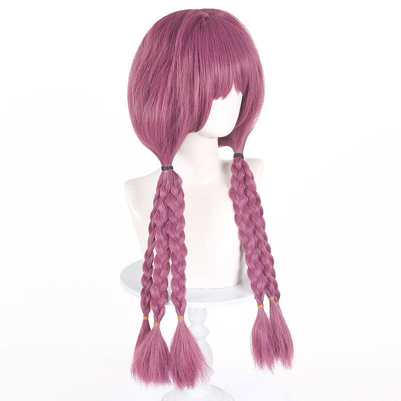 Aura the Guillotine Cosplay Wig | Pink & Purple Twin Braids | Sousou no Frieren