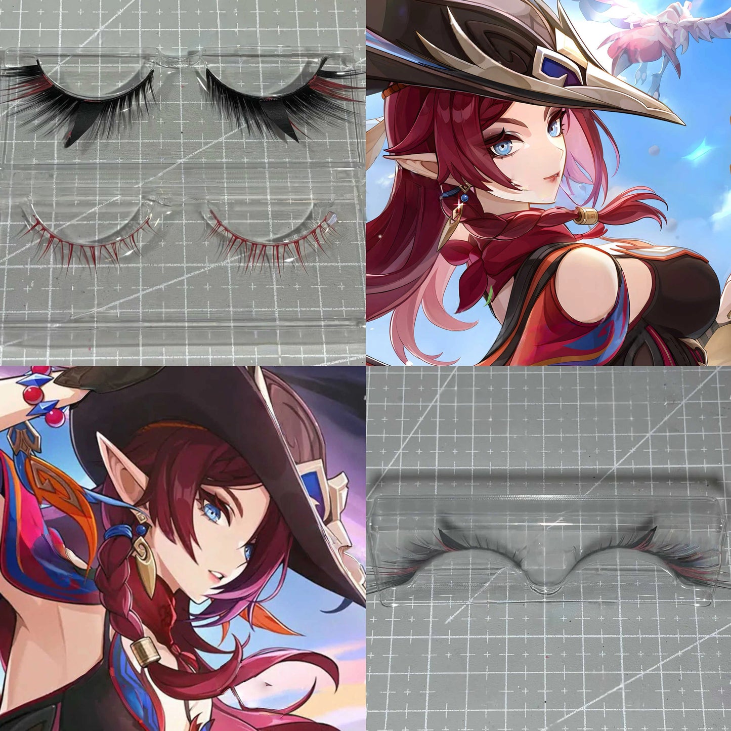 Genshin Impact Chasca Cosplay Eyelashes | Natlan's Fiery Warrior Style Lashes
