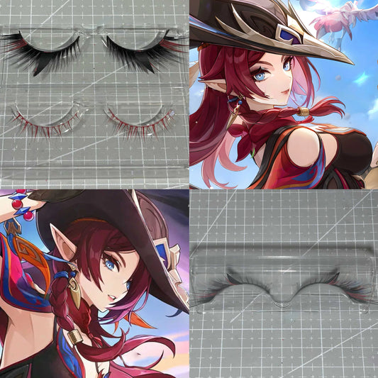 Genshin Impact Chasca Cosplay Eyelashes | Natlan's Fiery Warrior Style Lashes