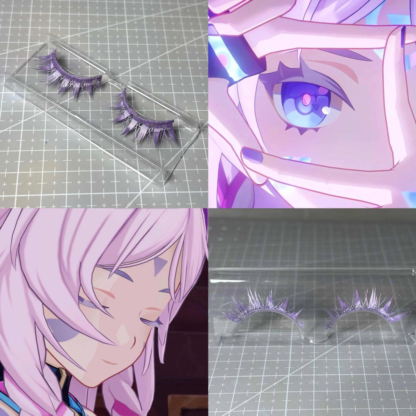 Genshin Impact Citharyl Cosplay Eyelashes | 'Cithara' Lavender Purple Anime Lashes