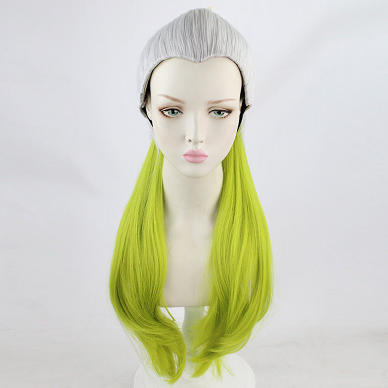 Daki Cosplay Wig | Upper Moon Six Dual Color | Silver Green Gradient or Black