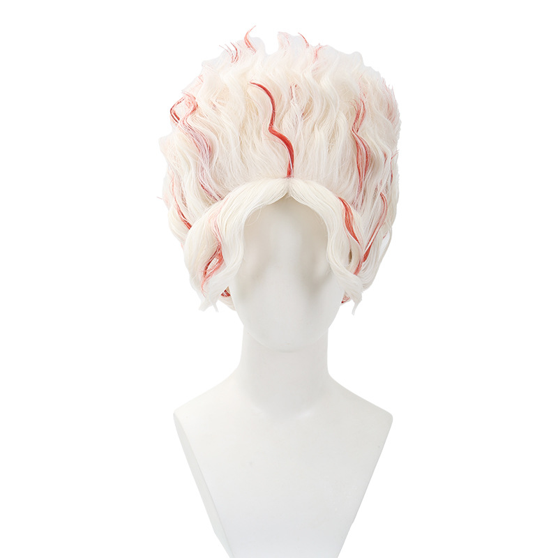 Turbo Granny/Okarun Cosplay Wig | White Hair with Red Streaks | Unstyled for Customization | DAN DA DAN