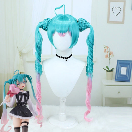Darkscene Hatsune Miku Cosplay Wig | Green Pink Ombre Twin Tails | Jirai Kei Style