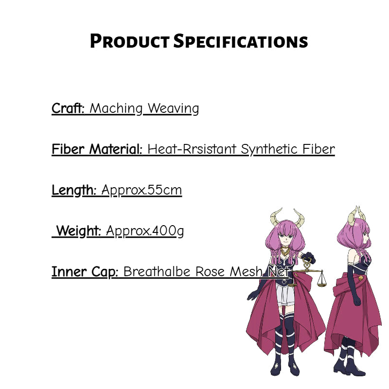 Aura Fluffy Pink & Purple Braided Cosplay Wig | Custom Blended Colors | From Sousou no Frieren