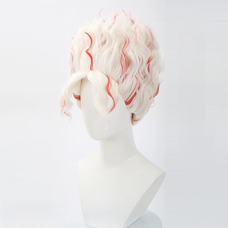Turbo Granny/Okarun Cosplay Wig | White Hair with Red Streaks | Unstyled for Customization | DAN DA DAN