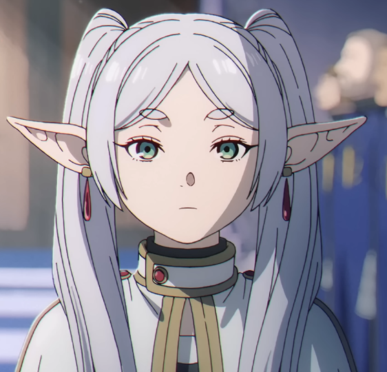 Frieren Cosplay Wig | Long Silver Twin Tails with Rose Netting | Sousou no Frieren