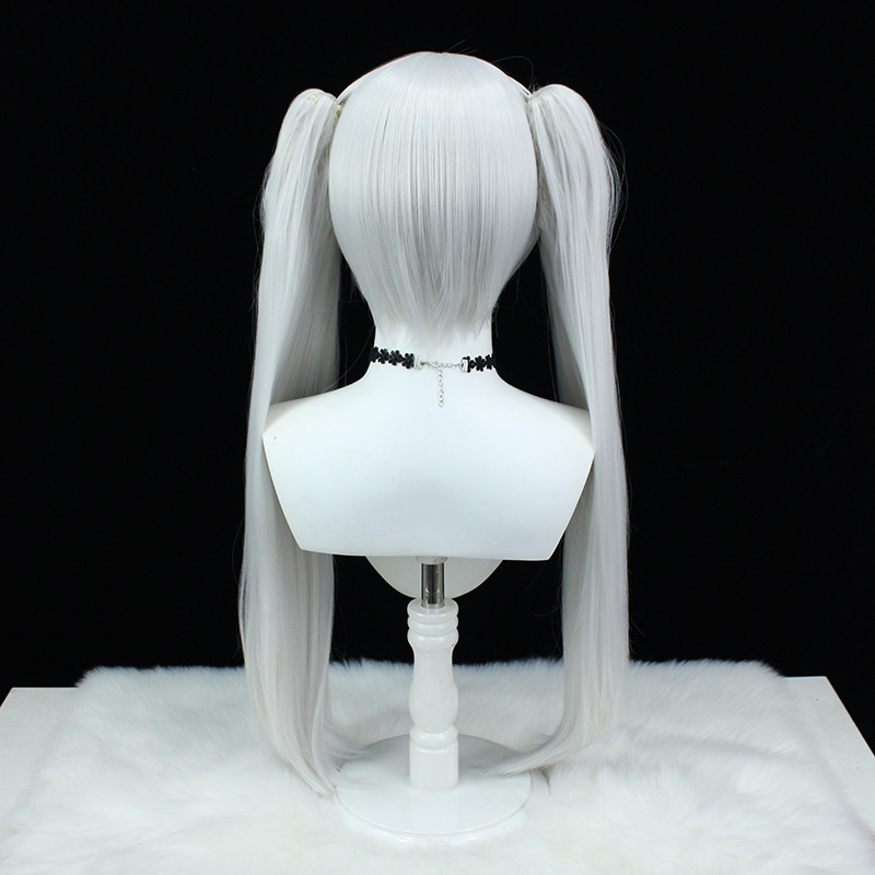 Frieren Cosplay Wig | Long Silver Twin Tails with Rose Netting | Sousou no Frieren