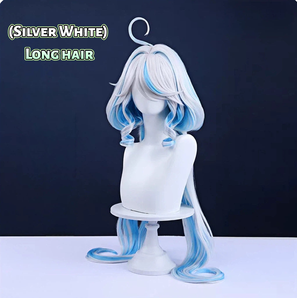 Genshin Impact Furina Cosplay Wig - 6 Styles (Silver/White/Divine) with Detachable Extensions & Premium Density