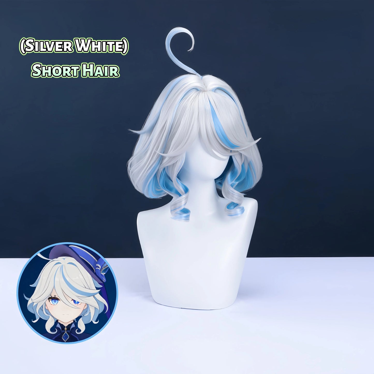 Genshin Impact Furina Cosplay Wig - 6 Styles (Silver/White/Divine) with Detachable Extensions & Premium Density