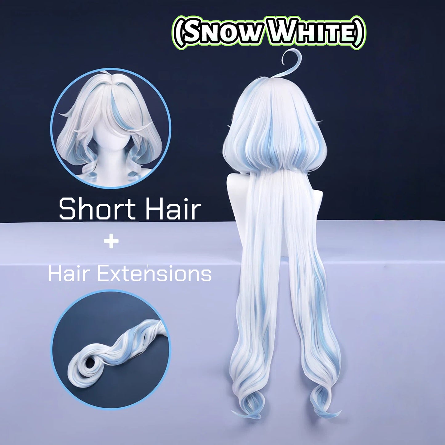 Genshin Impact Furina Cosplay Wig - 6 Styles (Silver/White/Divine) with Detachable Extensions & Premium Density