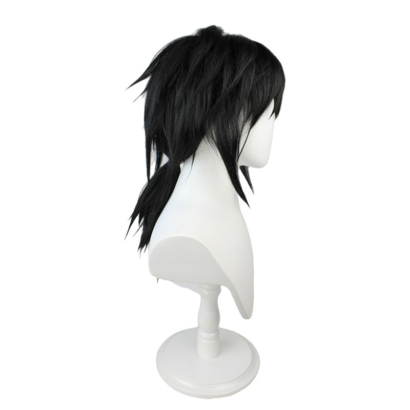 Giyu Tomioka Cosplay Wig | Pre-Styled Spiky Bangs & Ponytail | Water Pillar