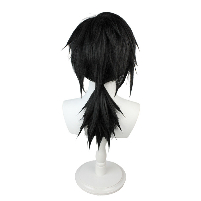 Giyu Tomioka Cosplay Wig | Pre-Styled Spiky Bangs & Ponytail | Water Pillar
