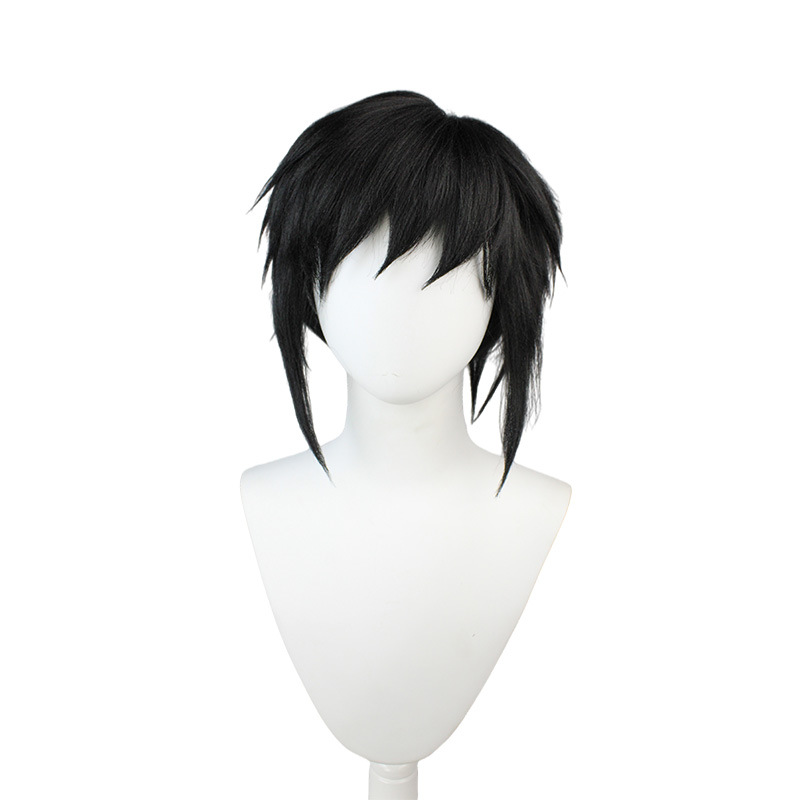 Giyu Tomioka Cosplay Wig | Pre-Styled Spiky Bangs & Ponytail | Water Pillar