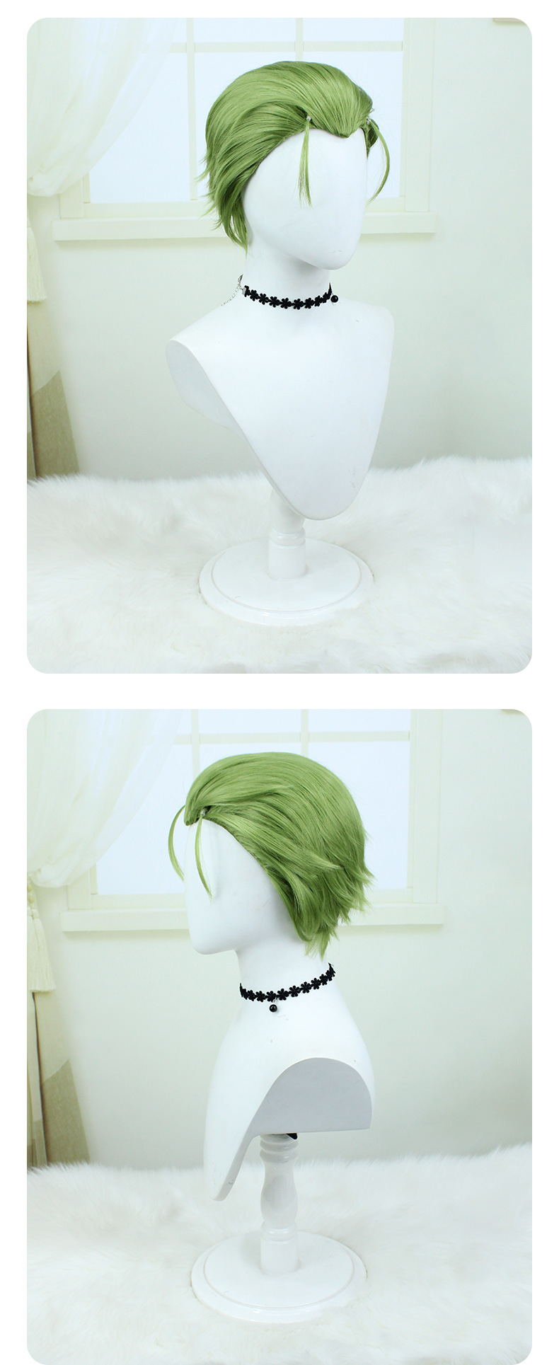 Heiter Cosplay Wig | Emerald Green Slicked Back Hair | Sousou no Frieren Priest