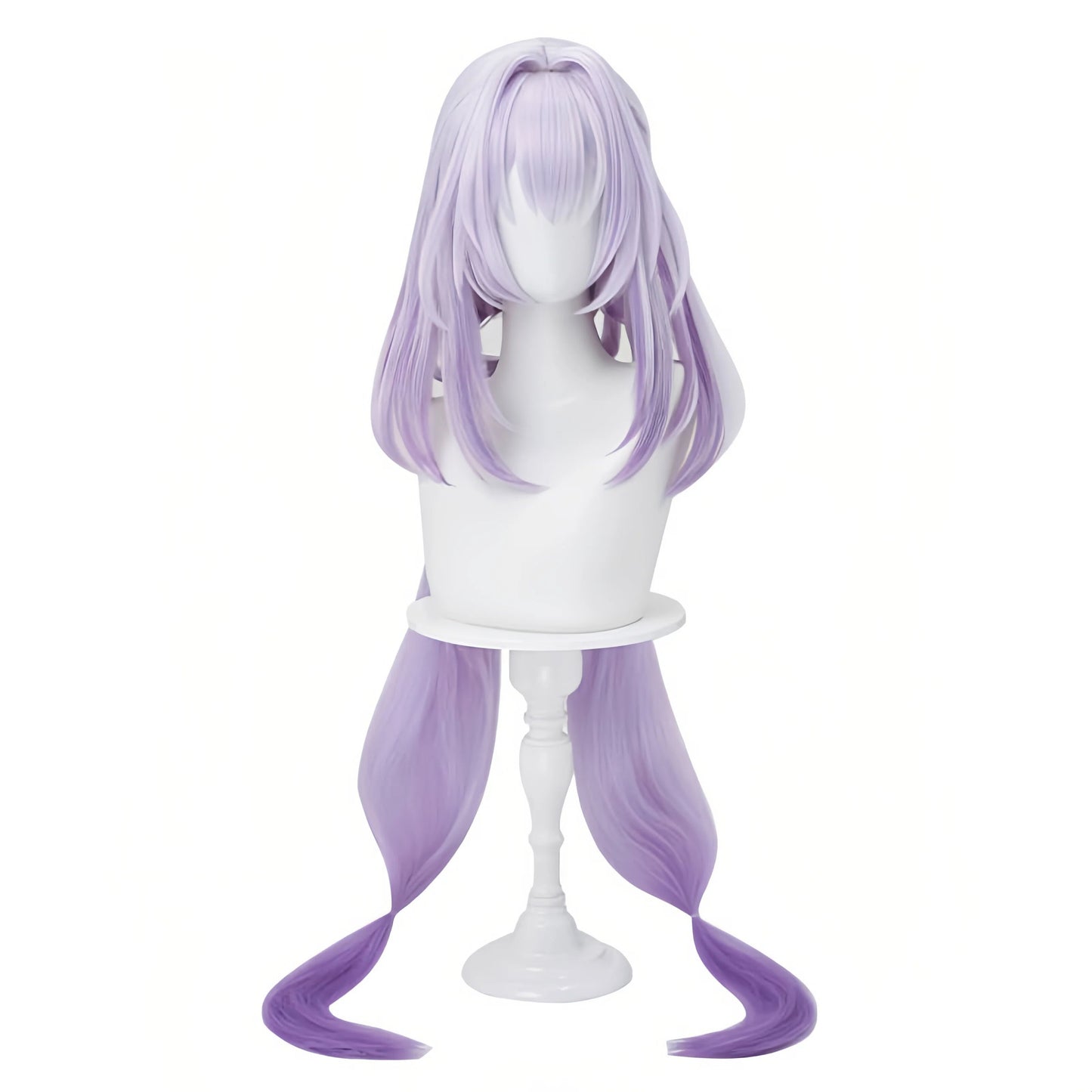 Honkai: Star Rail - Castorice Cosplay Wig with Openwork Braid & Clip-In Corn Wefts | Pre-Styled Lilac Green Hair