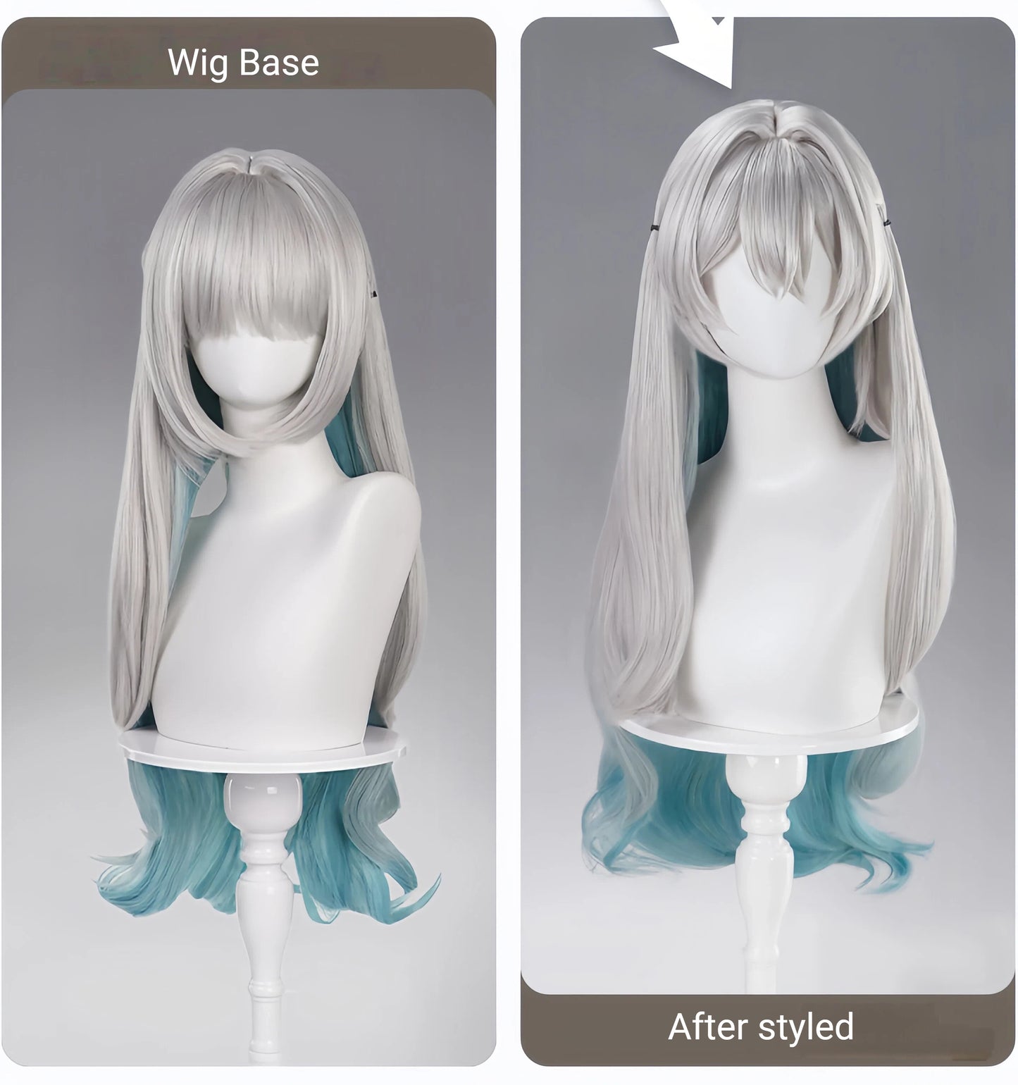 Honkai: Star Rail - Firefly Cosplay Wig with Realistic Scalp & Ombré Ends | Pre-Cut 70cm Anime Hair