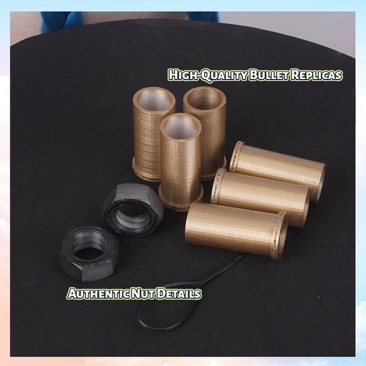 Jinx Hair Accessories - 3D Printed Bullet & Nut Set for Cosplay | Ready to Paint