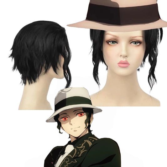 Kibutsuji Muzan Cosplay Wig | Demon King Businessman Black Hair | Demon Slayer