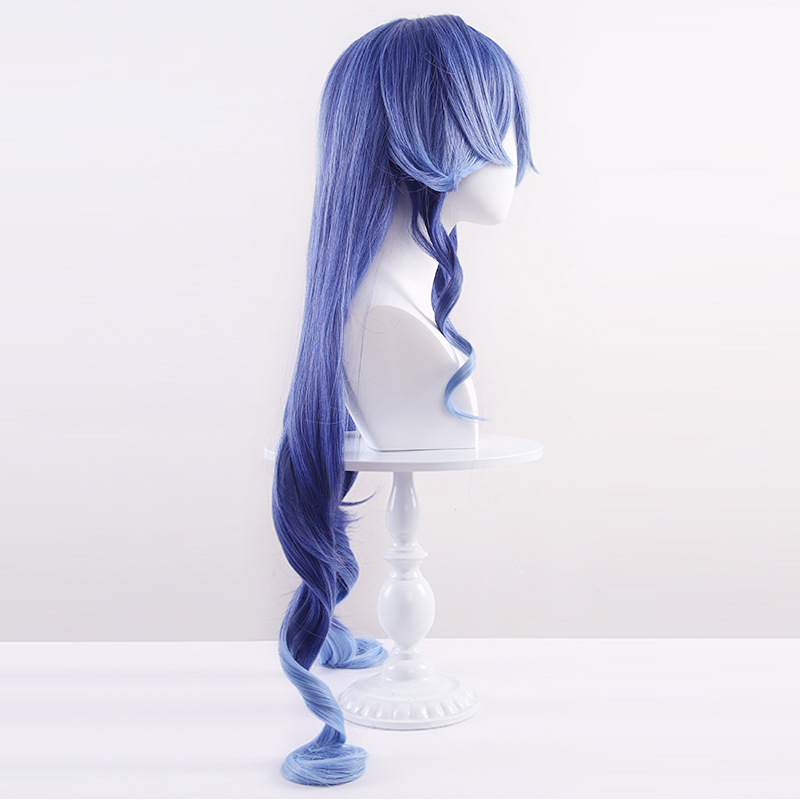 Genshin Impact Layla Cosplay Wig - Pre-Styled 100cm Long Blue Gradient Wig (Uncut for Customization)