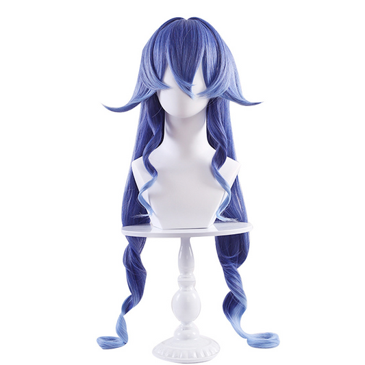 Genshin Impact Layla Cosplay Wig - Pre-Styled 100cm Long Blue Gradient Wig (Uncut for Customization)