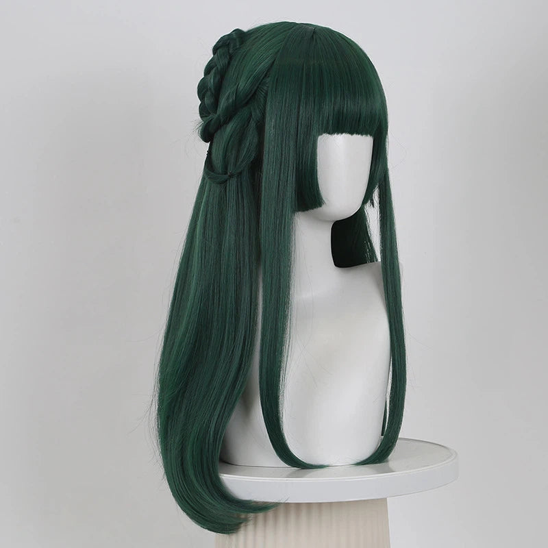 The Apothecary Diaries Maomao Cosplay Wig - Young Miss Style with Realistic Scalp (70cm Dark Green)