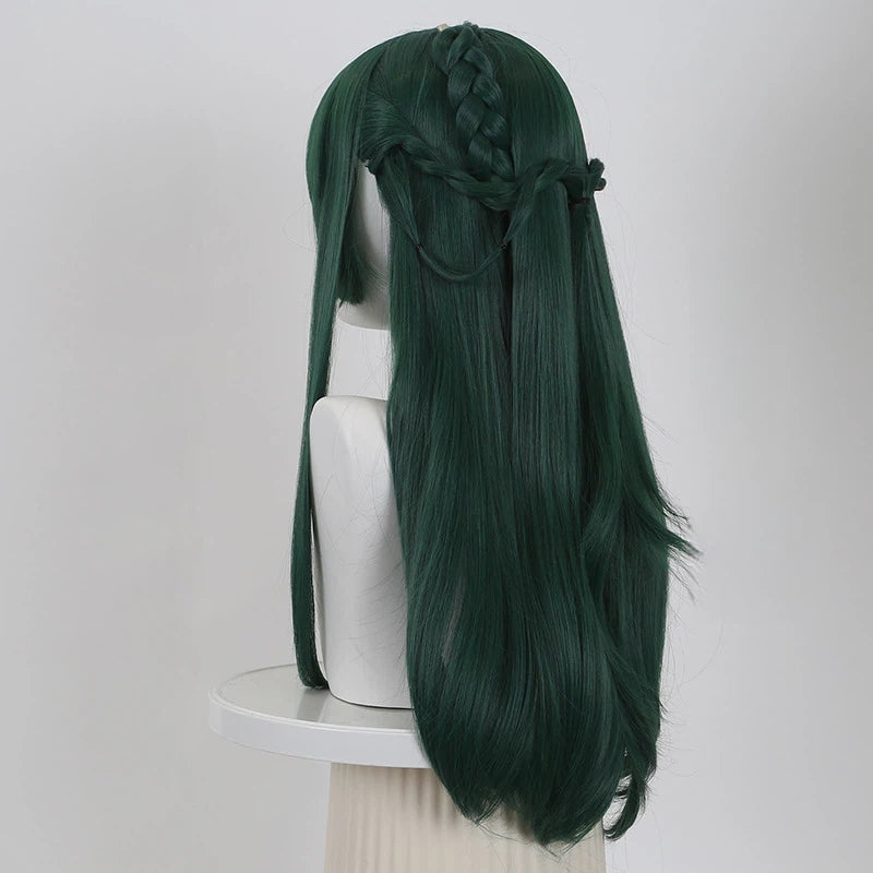 The Apothecary Diaries Maomao Cosplay Wig - Young Miss Style with Realistic Scalp (70cm Dark Green)