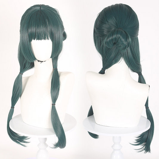 The Apothecary Diaries Maomao Cosplay Wig - 70cm Dark Green with Two Styles (Palace Maid & Updo)